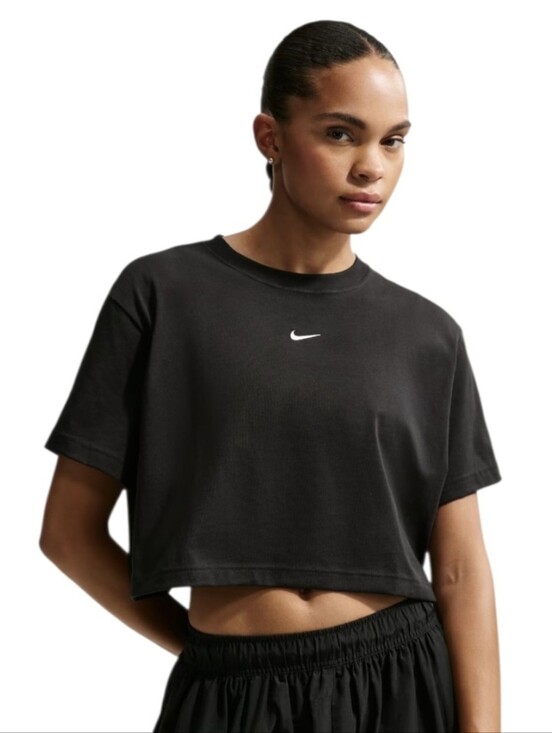Nike Tops - Nike Black Cropped Swoosh Tee for Women